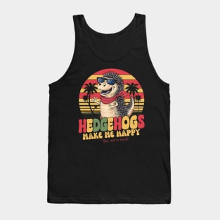 Amusing hedgehog design in retro vintage sunset style Tank Top